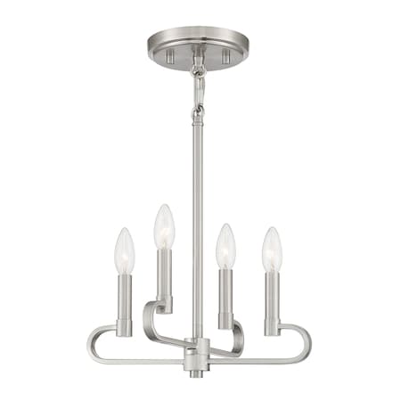Designers Fountain Summit 4 Light Traditional  Brushed Nickel Chandelier For Dining Rooms D269C-4CH-BN